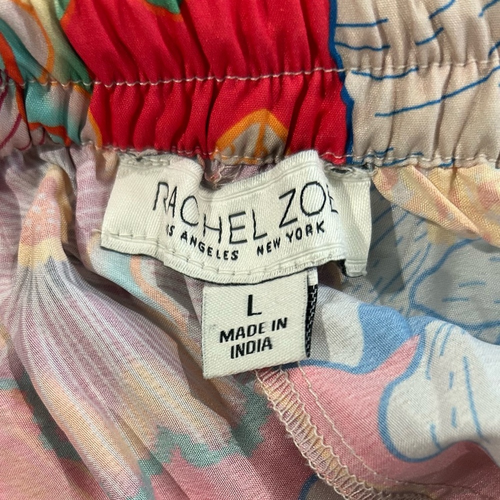 Rachel Vibrant Floral A-Line Skirt in Red, Turquoise, Green - Picture 2 of 3